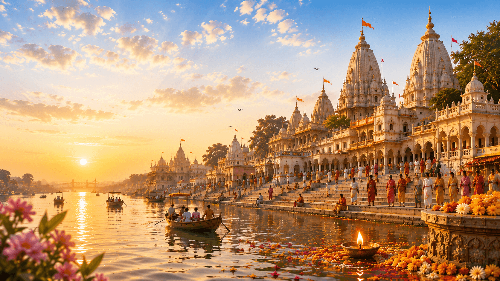 Ayodhya ghats at sunrise